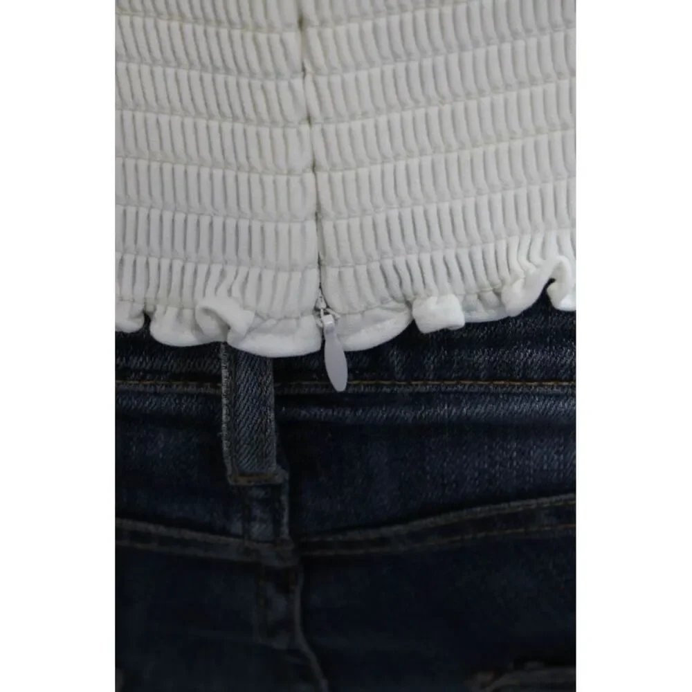 Reformation Womens Corset Top White Sweetheart Polyester Zip Sleeveless Size 2_4